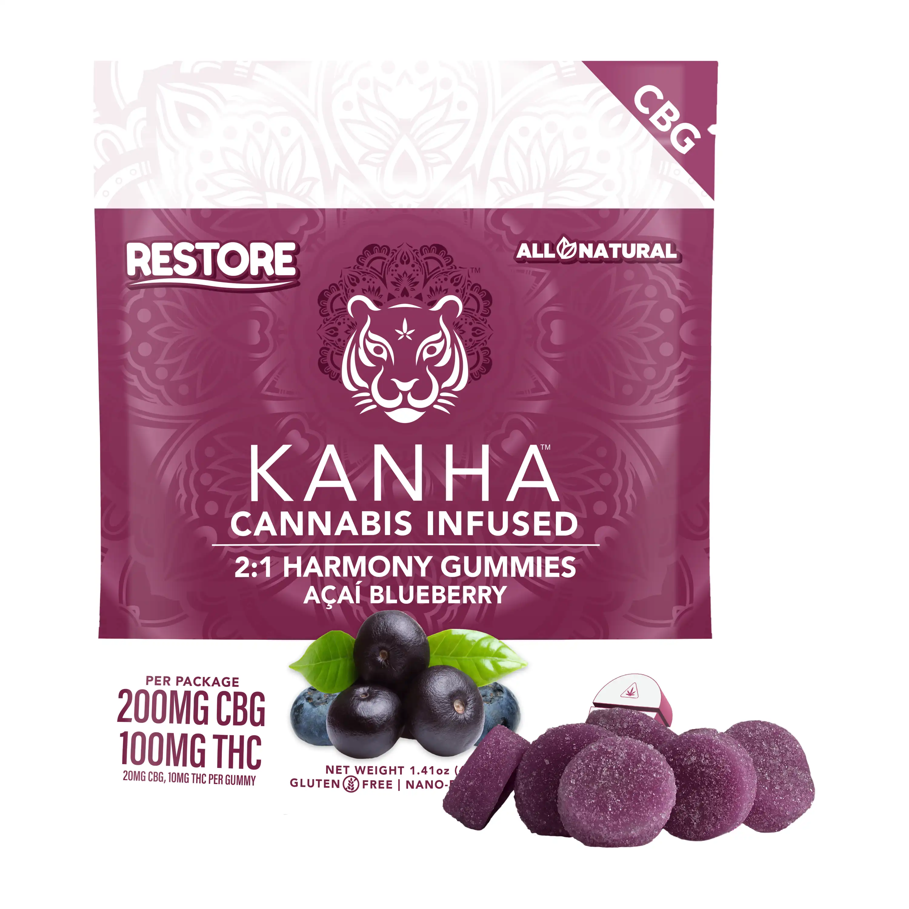 Harmony Acai Blueberry 2:1 | CBG:THC | 20pk