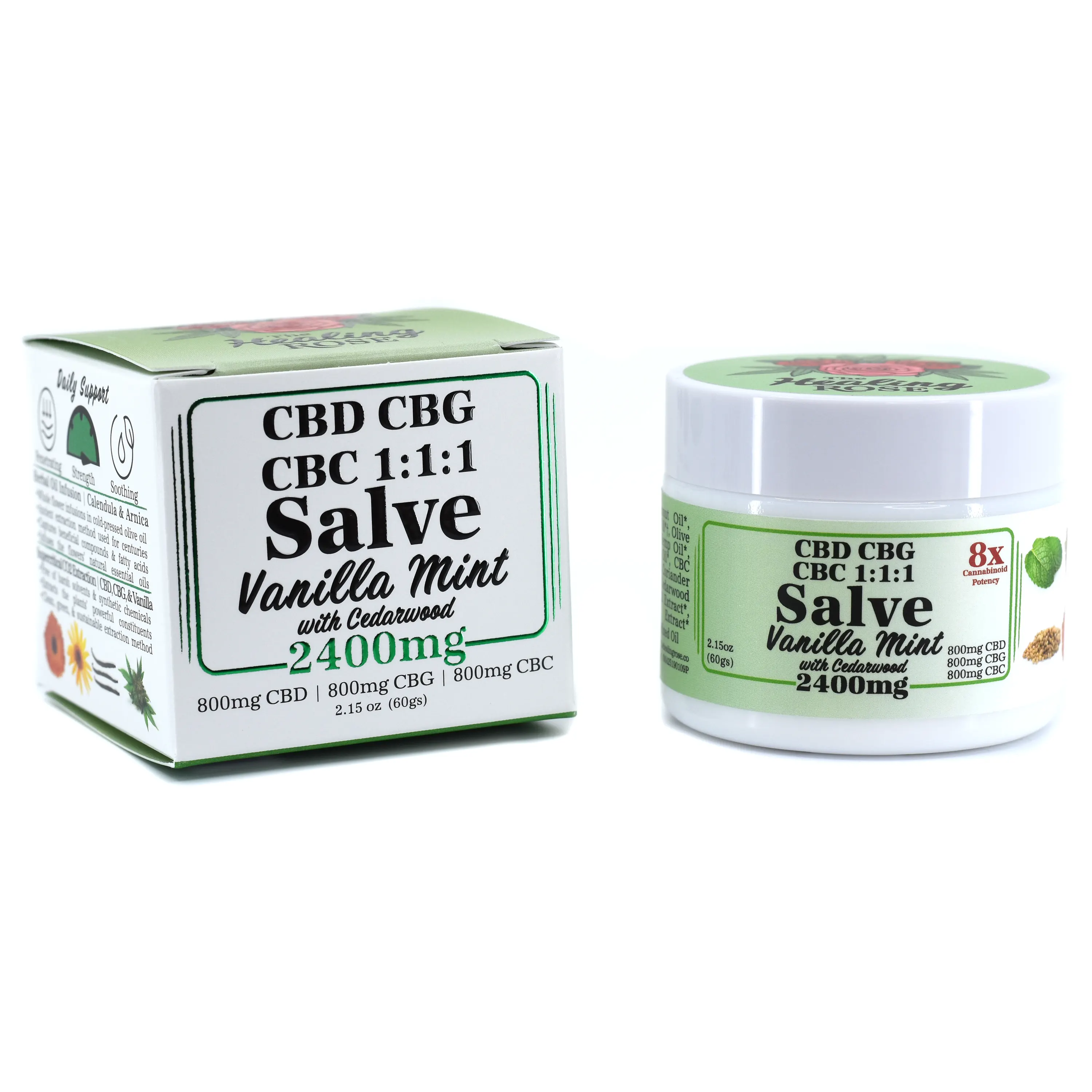 Organic Vanilla Mint CBD:CBG:CBC Salve | 2400mg