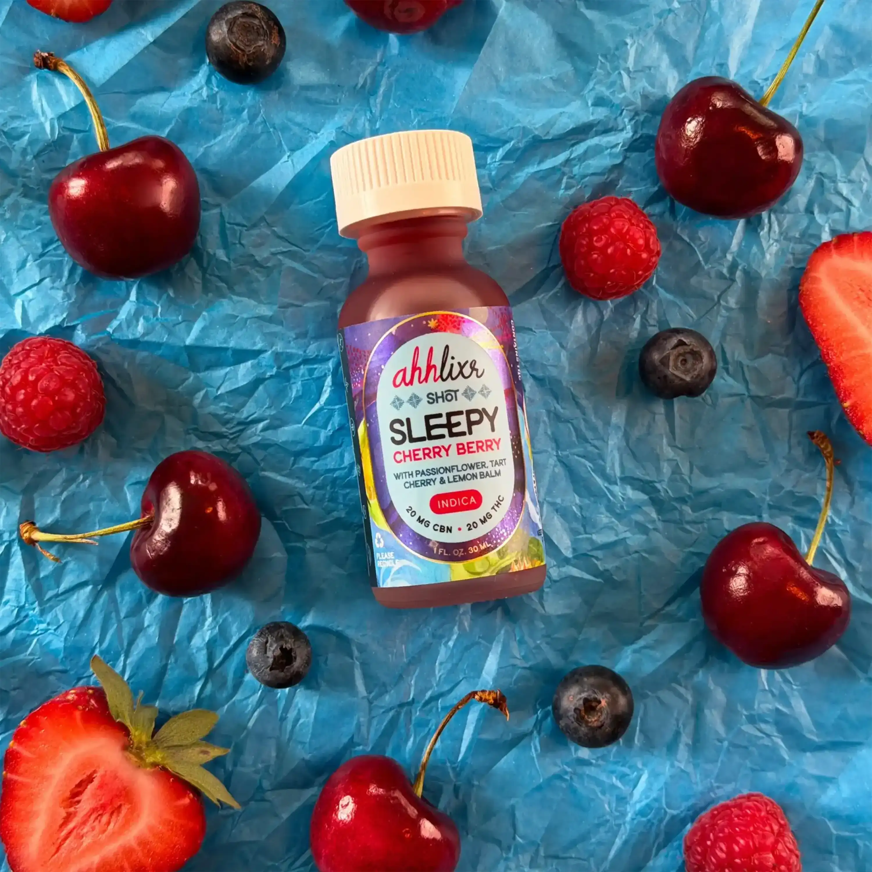 Cherry Berry Sleepy Shot | 1:1 | THC:CBN | 20mg | 1oz.