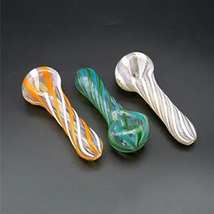 Colored Candy Lines Scallop Pipe | Rainbow Gabe