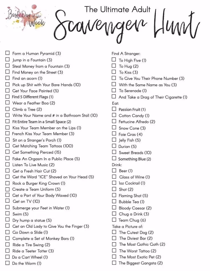 The Ultimate Scavenger Hunt for Adults