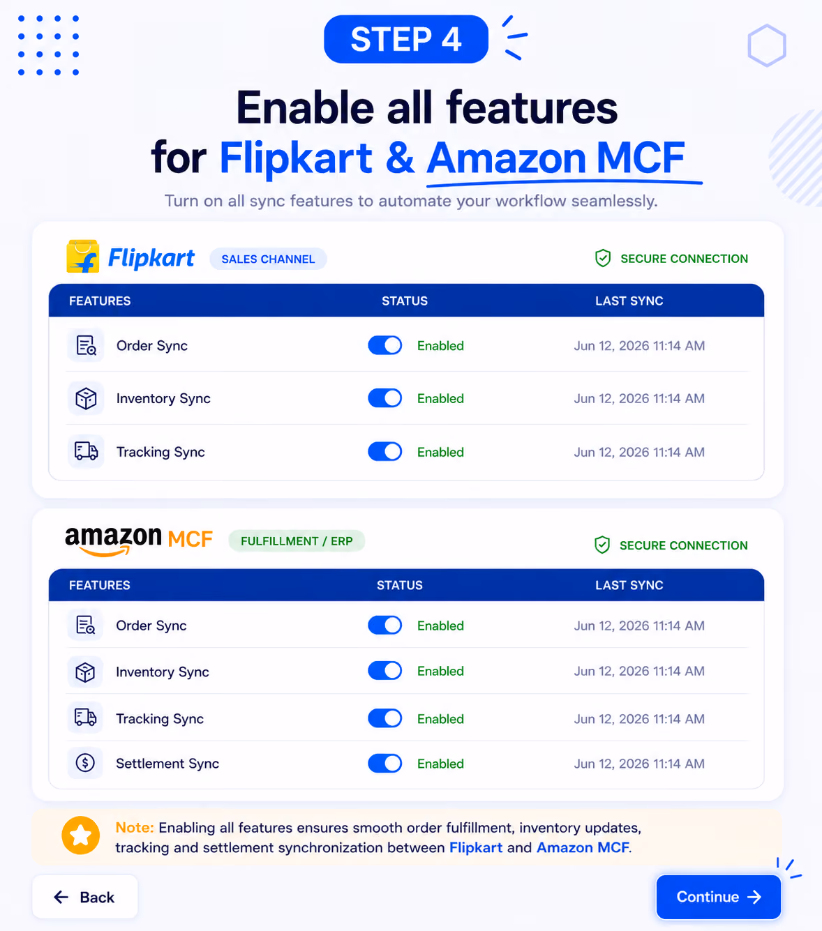 4. Enable All Flipkart & Amazon MCF Features