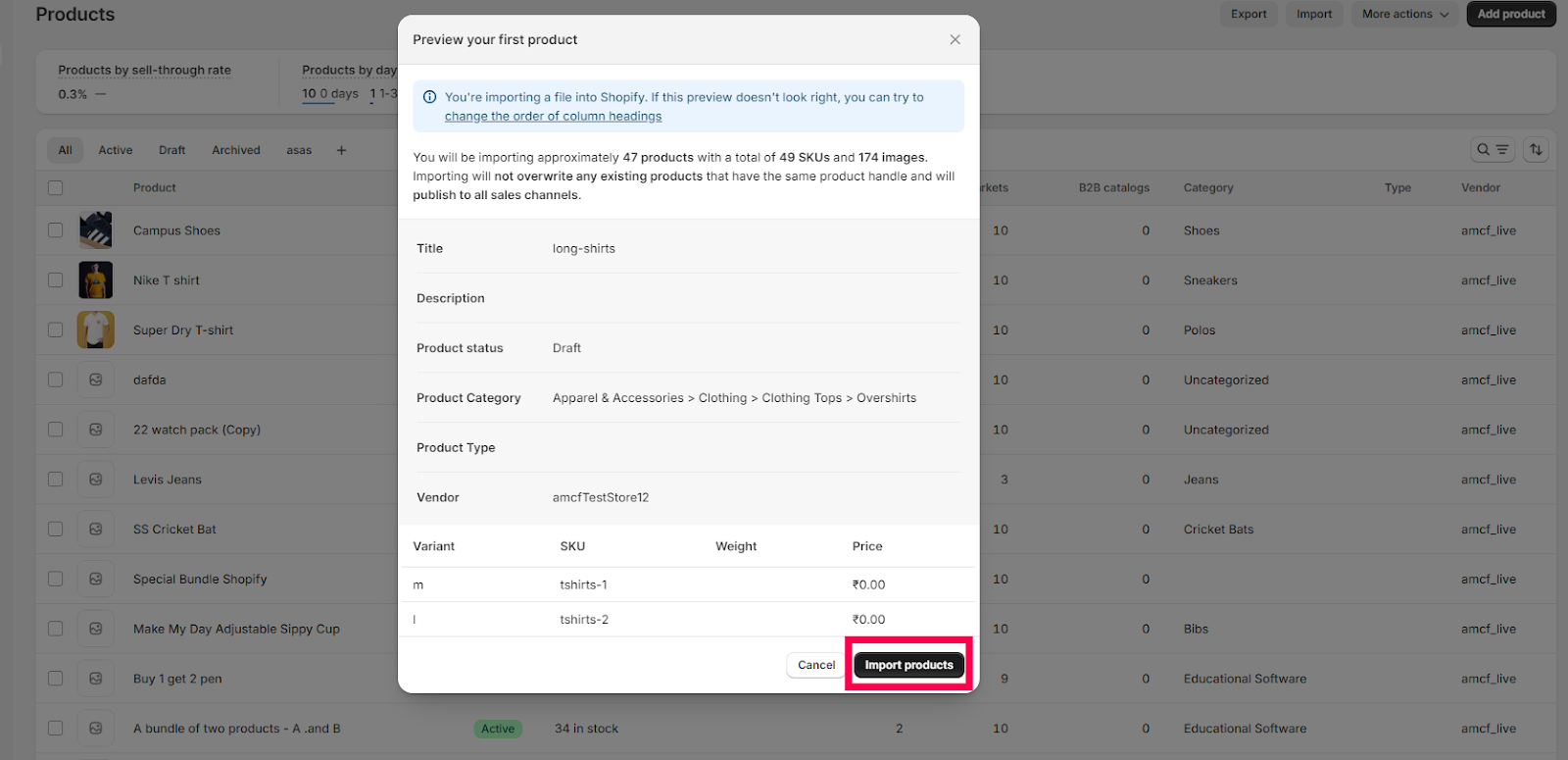 import information