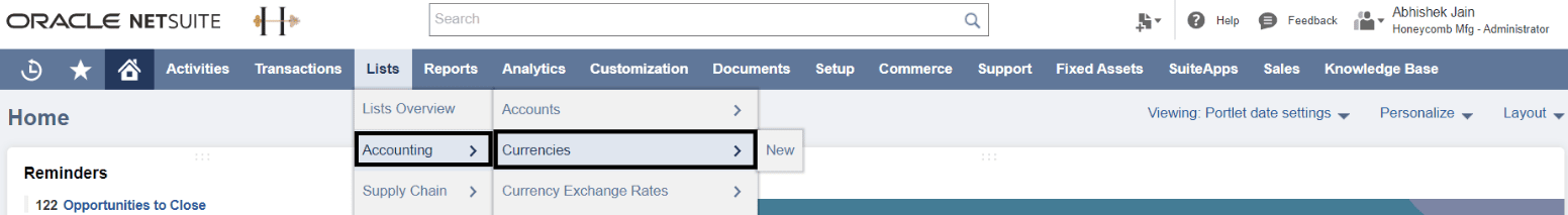 internal ID settings