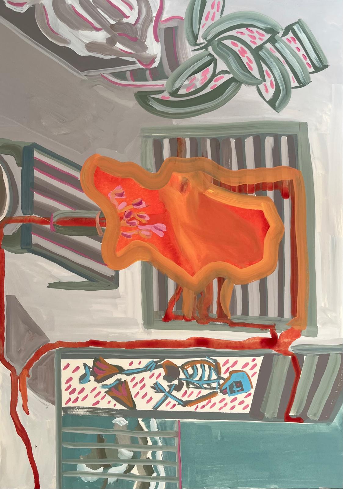 Purple curtain, 2025Gouache on paper12 x 16 inches