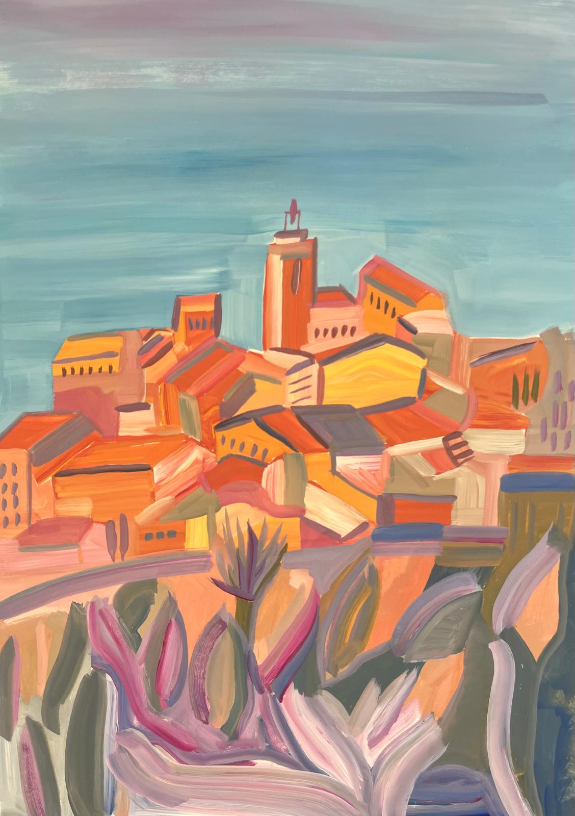 Cornes de gazelle , 2025Gouache on paper12 x 16 inches