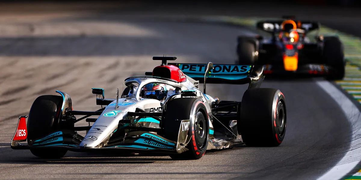 Russell leads Mercedes 1-2 Sao Paulo win!