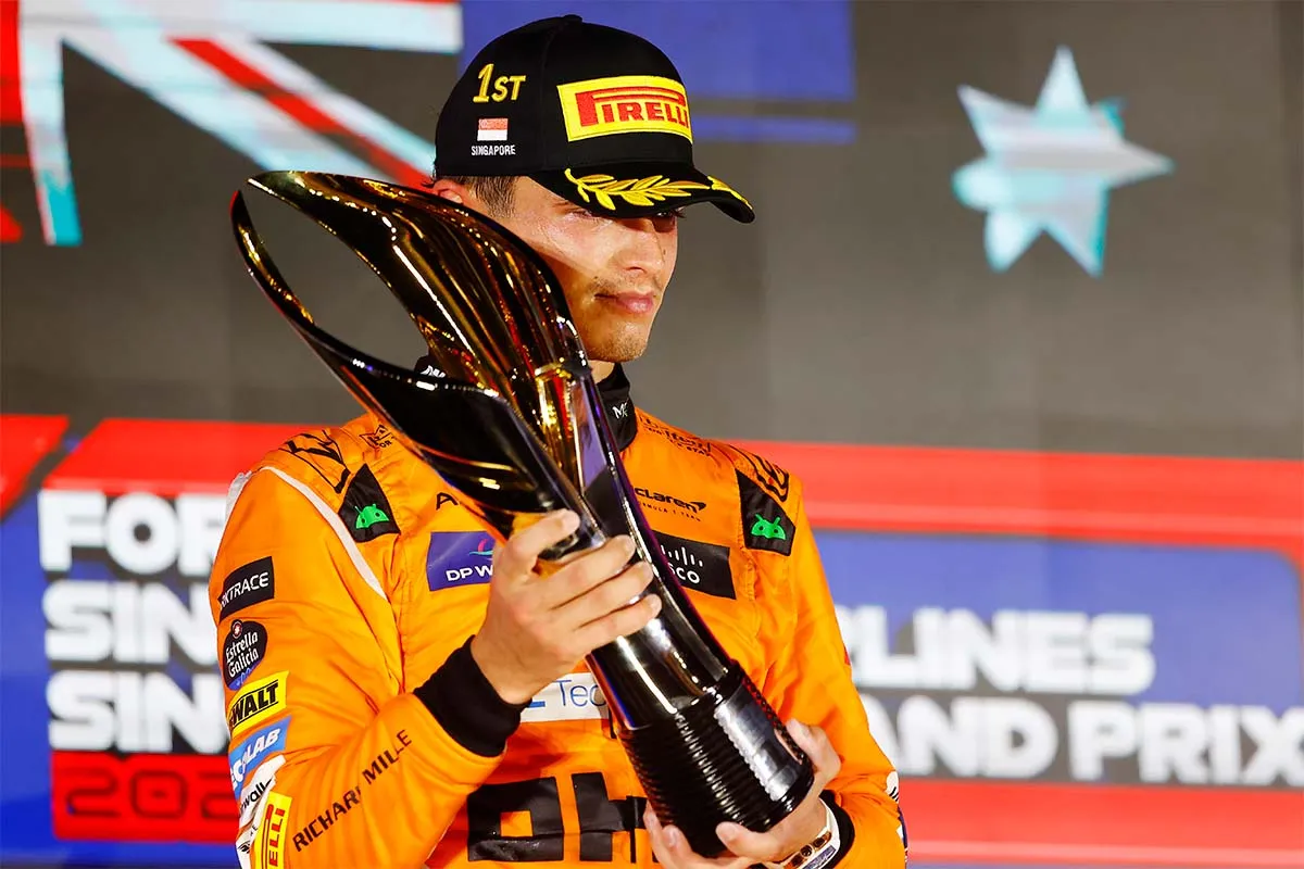 Norris dominates in Singapore to close in on Verstappen