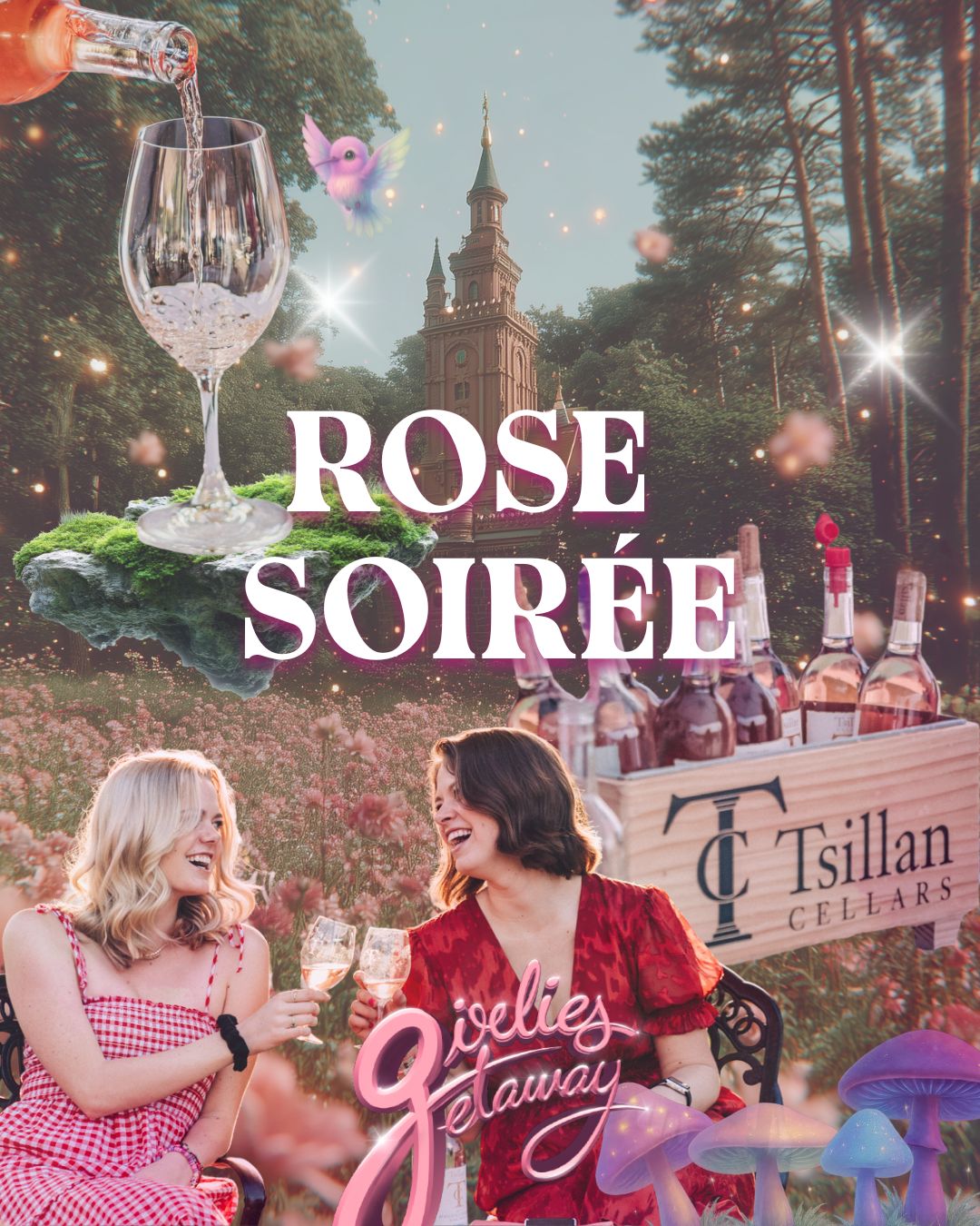 Girlies toasting rosé