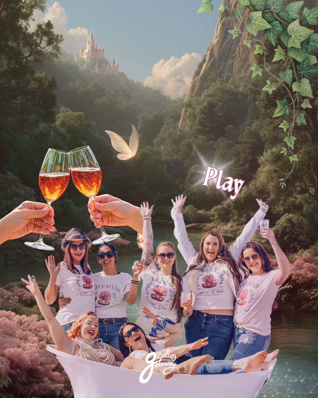 Group of Girlies cheering