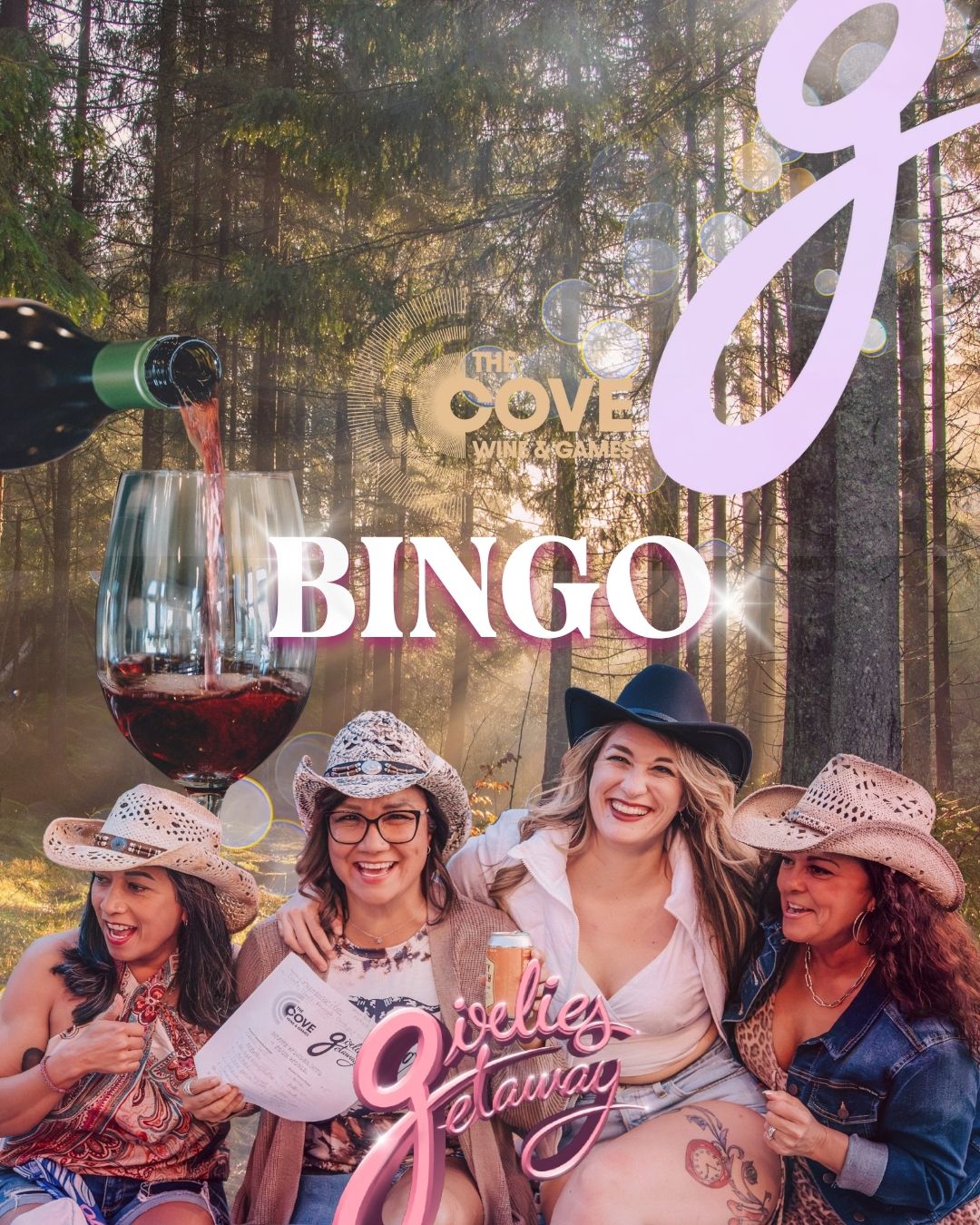 Girlies and wine pouring