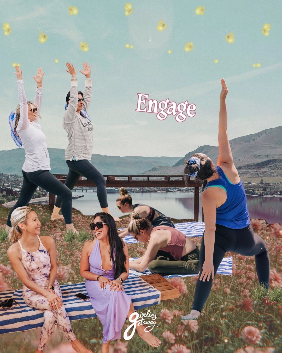 Girlies feeling Zen and stretching