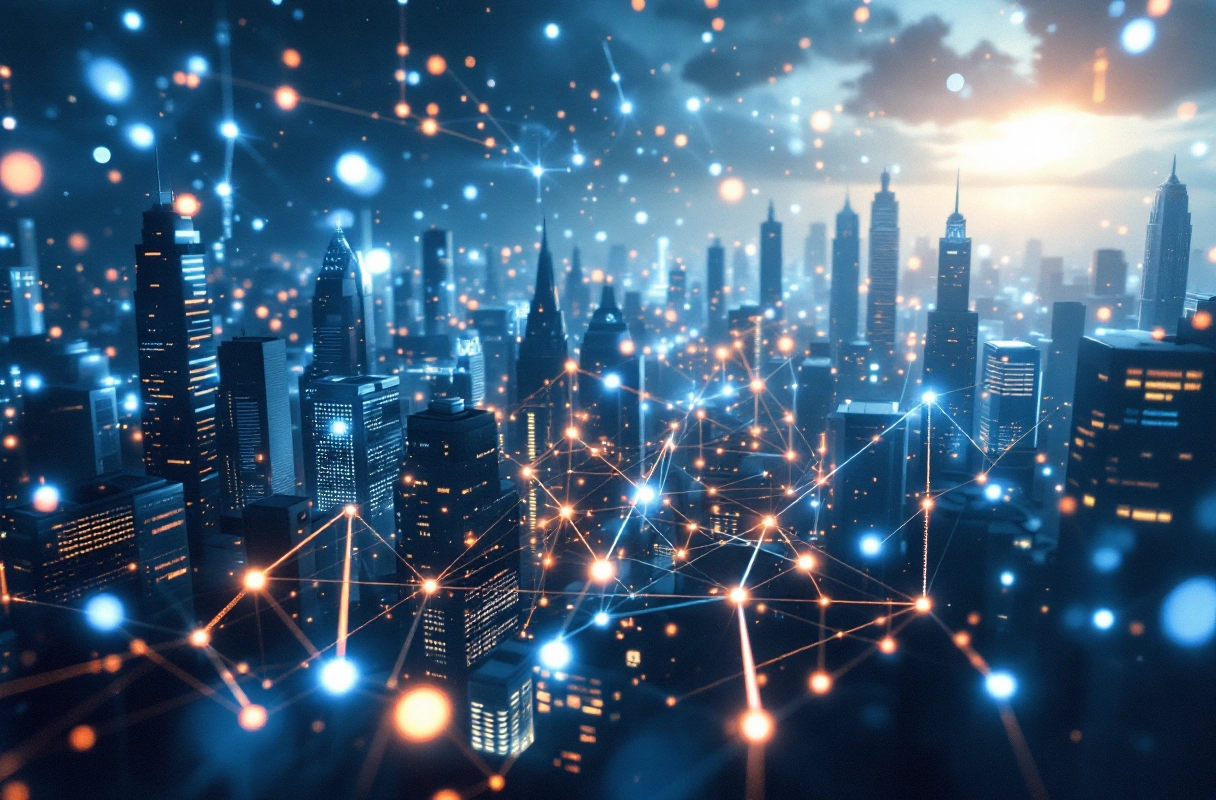Professional image illustrating 1. Interoperability Between Blockchains