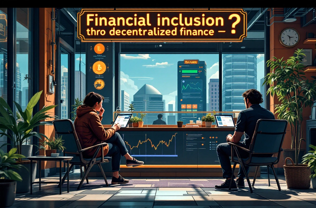 Professional image illustrating Financial Inclusion through Decentralized Finance