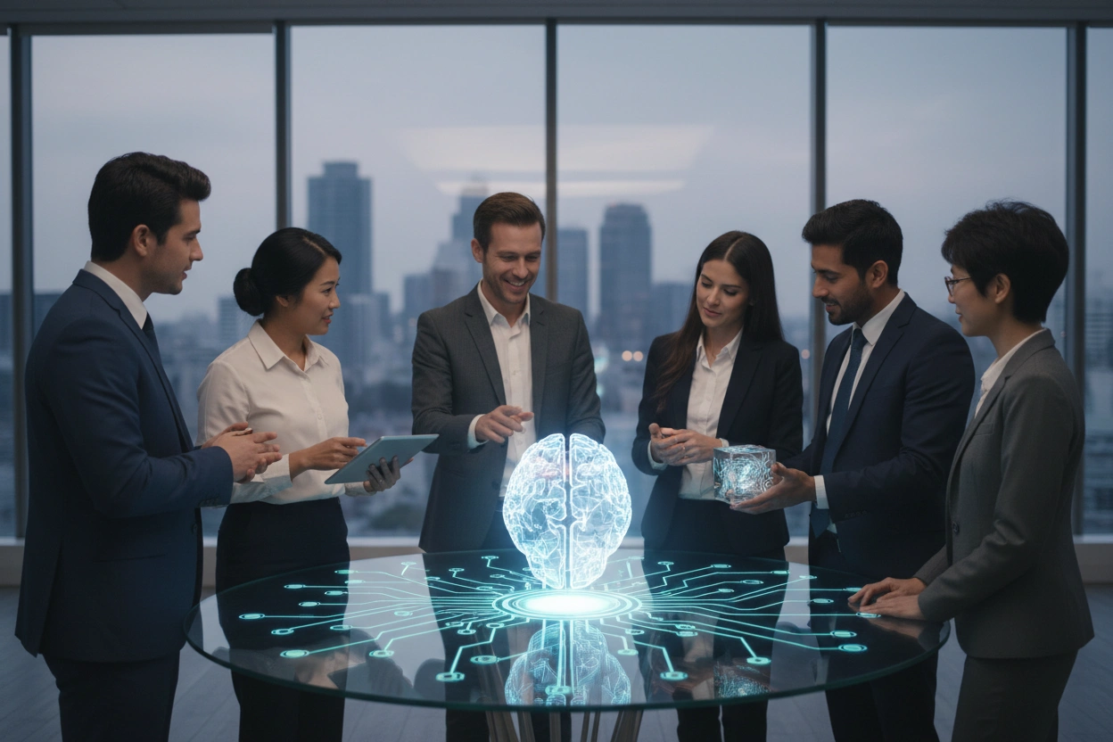 Professional image illustrating Common Misconceptions About AI in Blockchain