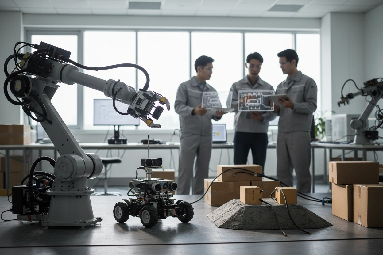Professional image illustrating Common Misconceptions About AI Robotics Startups