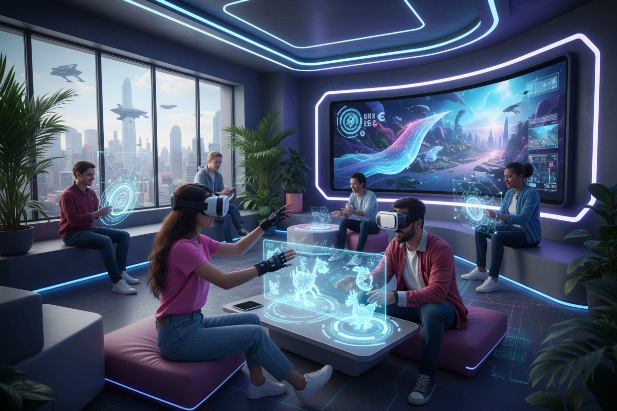 Professional image illustrating Top 10 Trends in Blockchain Entertainment This Year