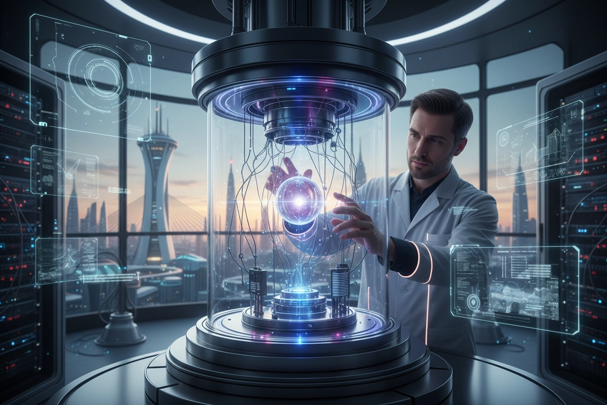 Professional image illustrating Exploring Quantum Encryption: Safeguarding Our Digital Future