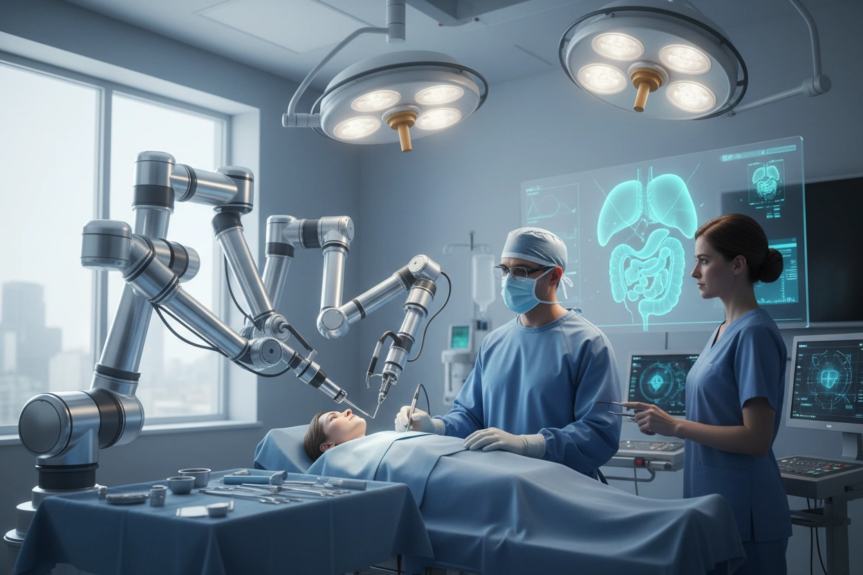 Professional image illustrating Applications of AI Robotics in Healthcare
