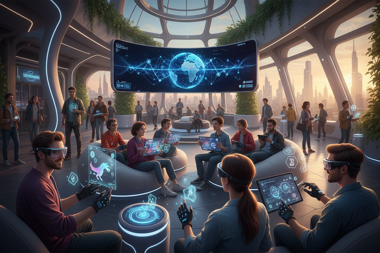 Professional image illustrating Top 10 Trends in Blockchain Entertainment This Year