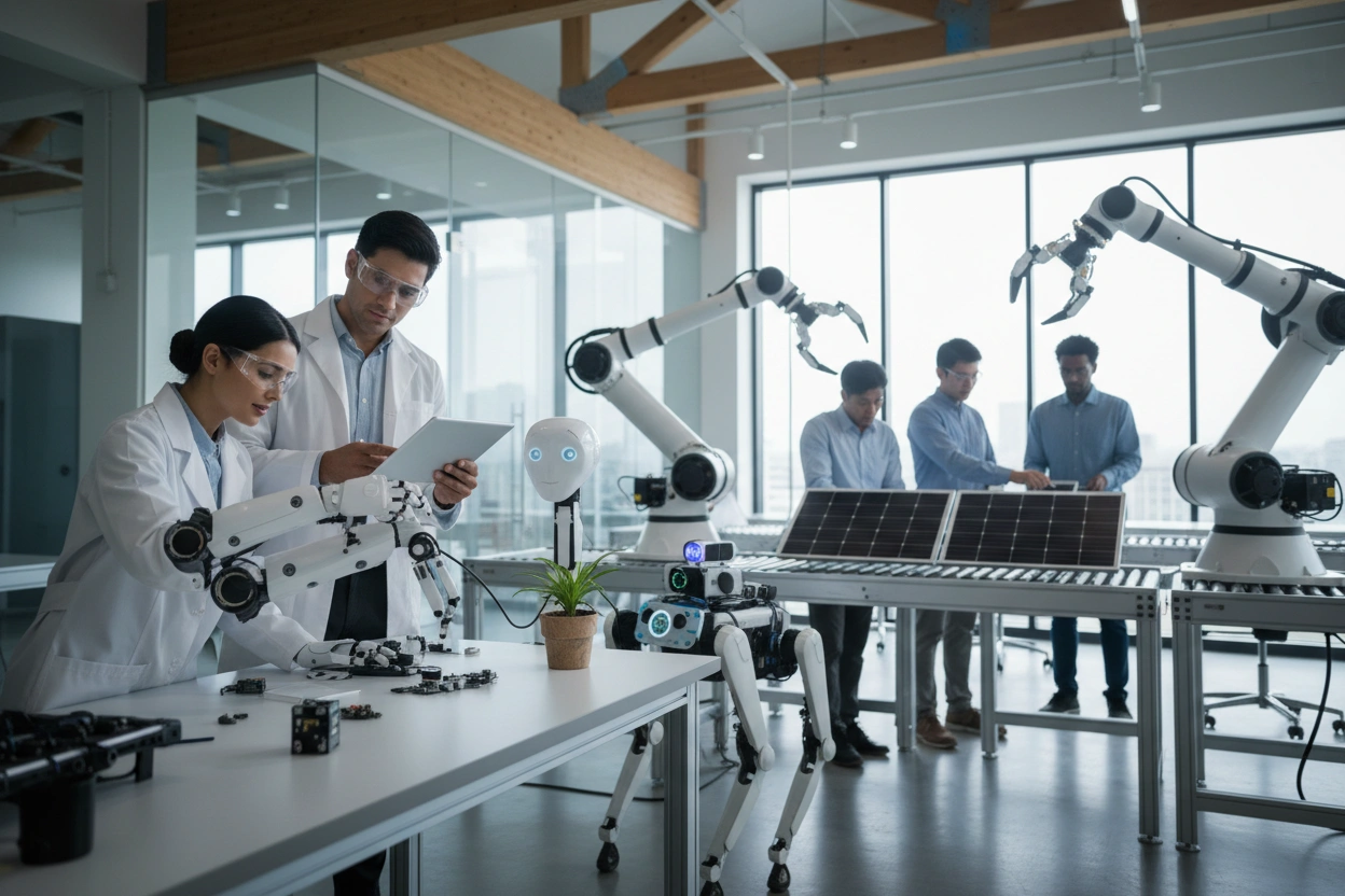 Professional image illustrating Addressing Common Misconceptions about AI Robotics