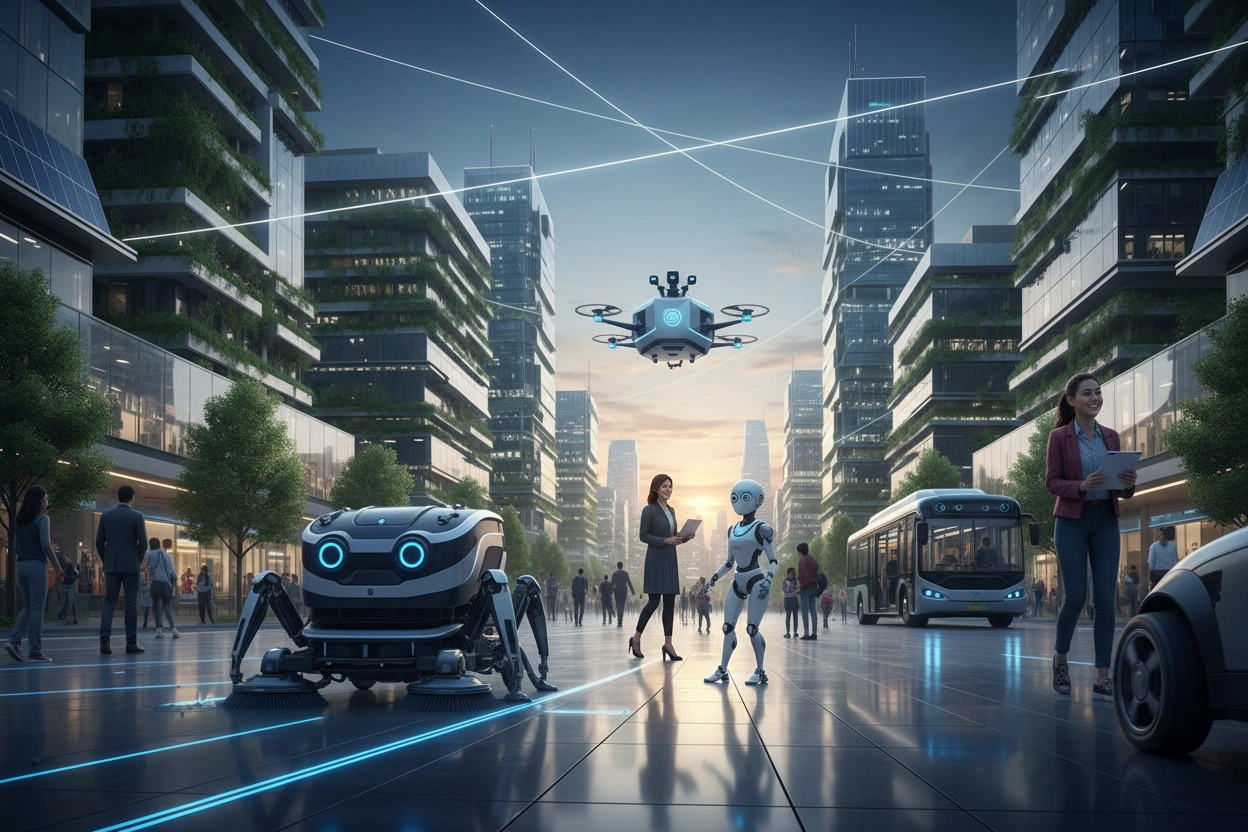 Professional image illustrating Understanding AI Robotics in Smart Cities