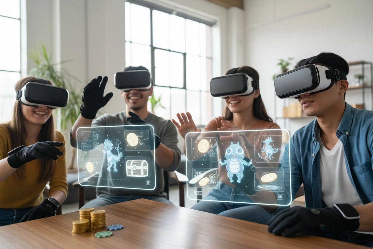 Professional image illustrating 1. Rise of Play-to-Earn Models