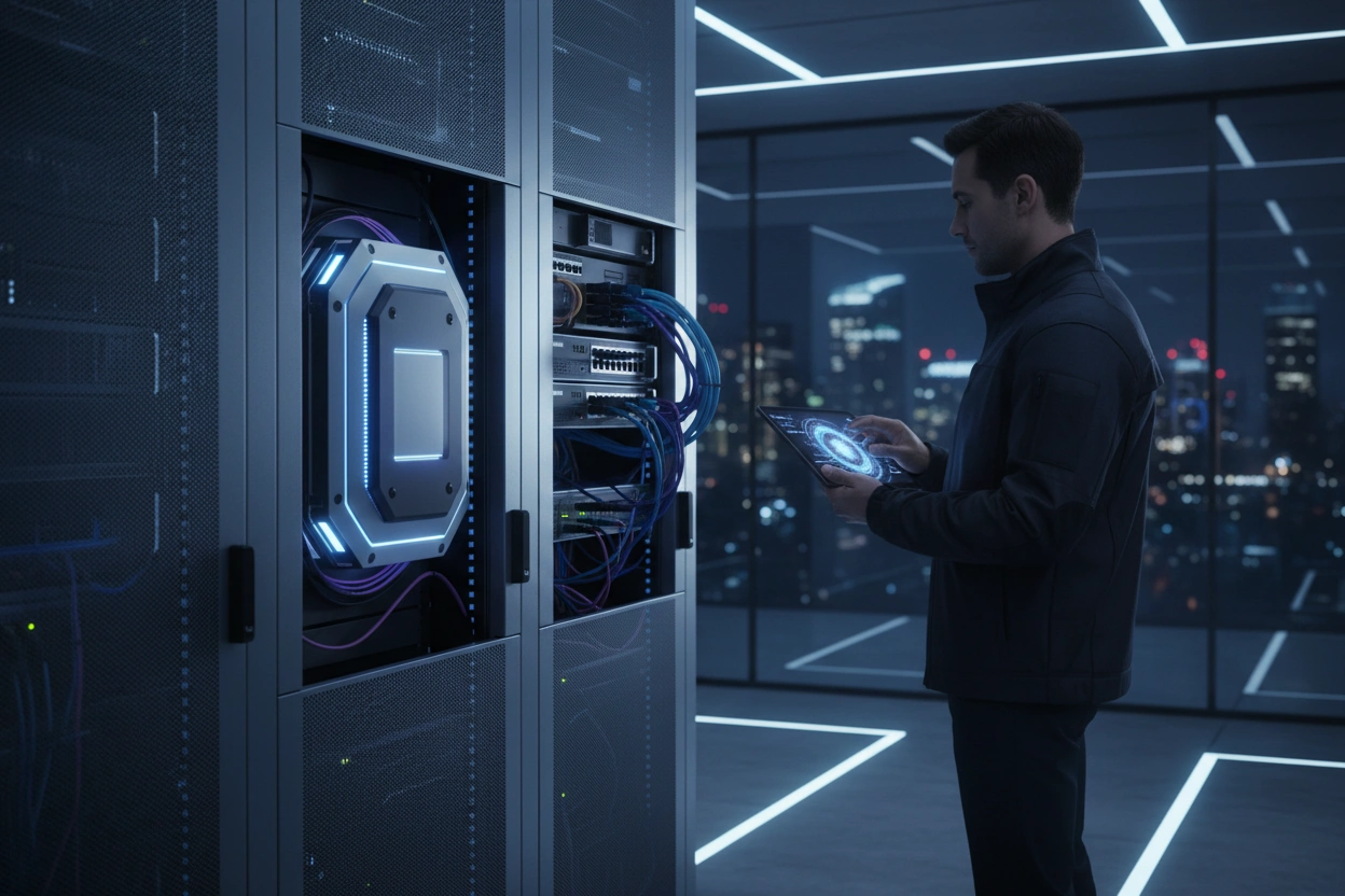 Professional image illustrating Current Quantum Applications in Cybersecurity