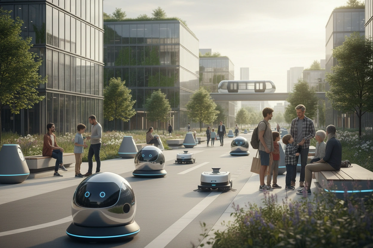 Professional image illustrating Common Misconceptions About AI Robotics in Smart Cities