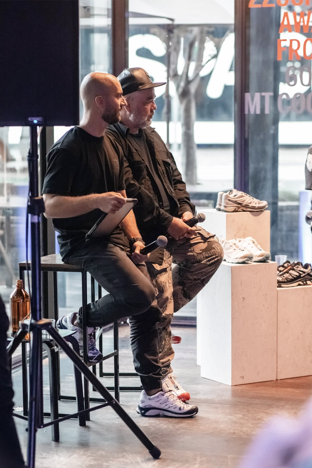 Salomon Sportstyle Event 2020: Woody from Sneaker Freaker discusses trail-inspired sneakers, blending performance with streetwear innovation.