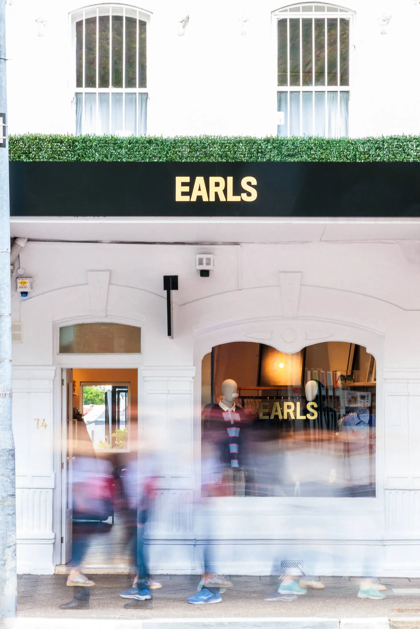 Earls Collection's Paddington storefront and entrance, photographed by EDG Studios.
