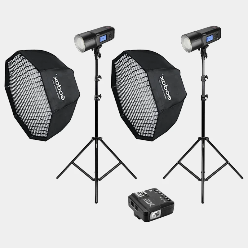 Professional-grade 600Ws portable strobe with TTL, HSS, and rechargeable battery. The Godox AD600 Pro Kit delivers powerful, consistent lighting ideal for studio and on-location shoots.