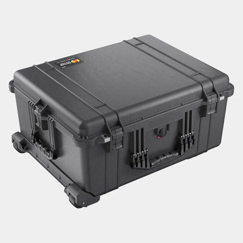 Rugged, waterproof hard case with custom foam insert. Essential for safely transporting cameras, lenses, and gear on-location or interstate.