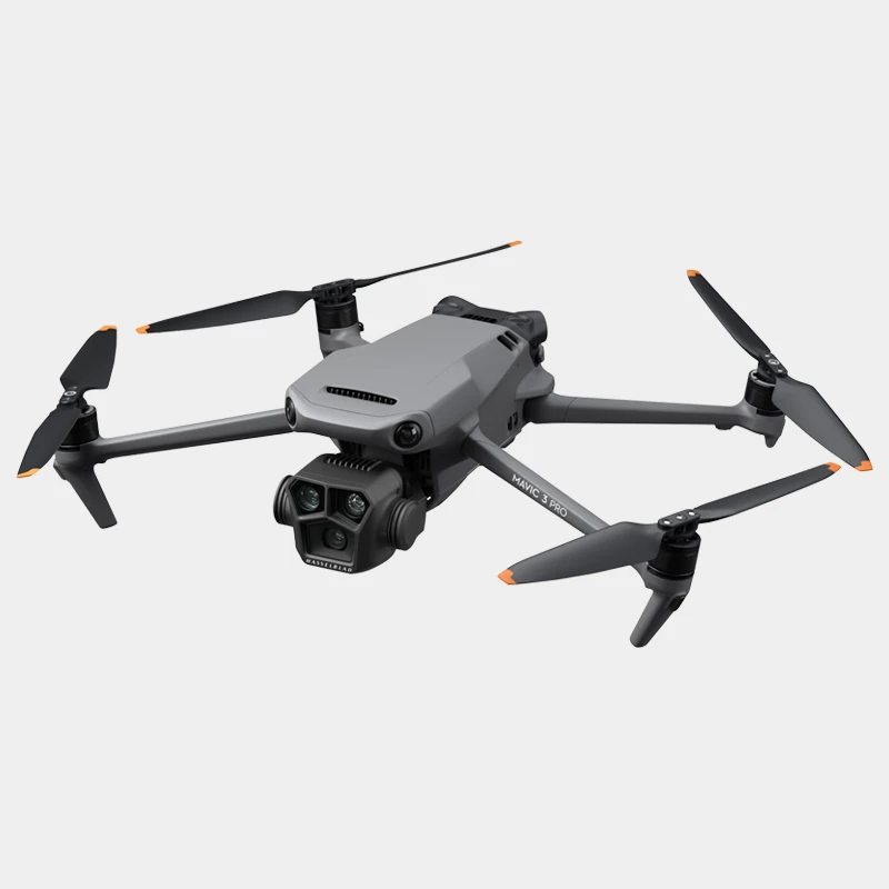 Flagship drone with triple-lens system, 4/3 CMOS Hasselblad sensor, and 5.1K video. Delivers cinematic aerials for architecture, fashion, and branded content.