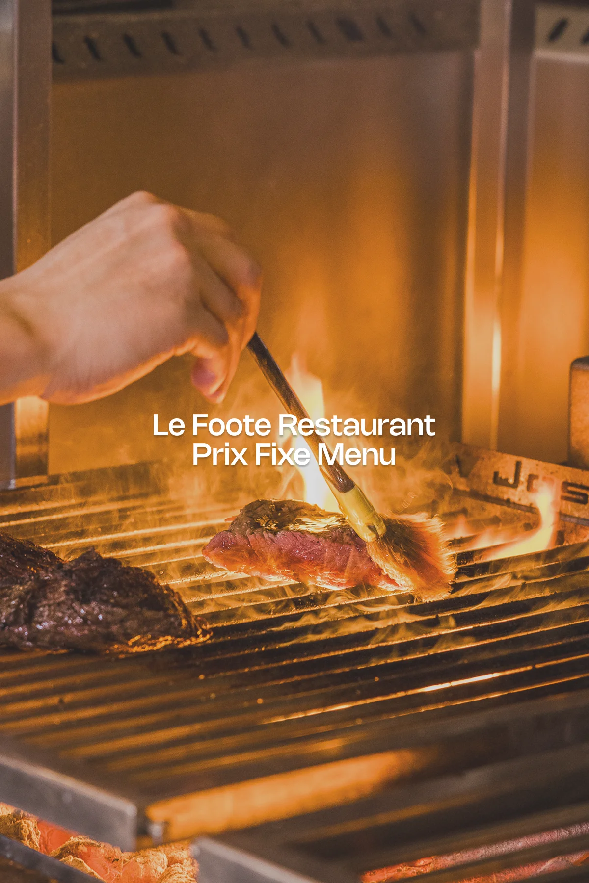 Table setting at Le Foote Restaurant in The Rocks, Sydney, showcasing an array of European-inspired dishes including steak frites, niçoise salad, roasted red peppers on cream, gratin, crème brûlée, and tiramisu.