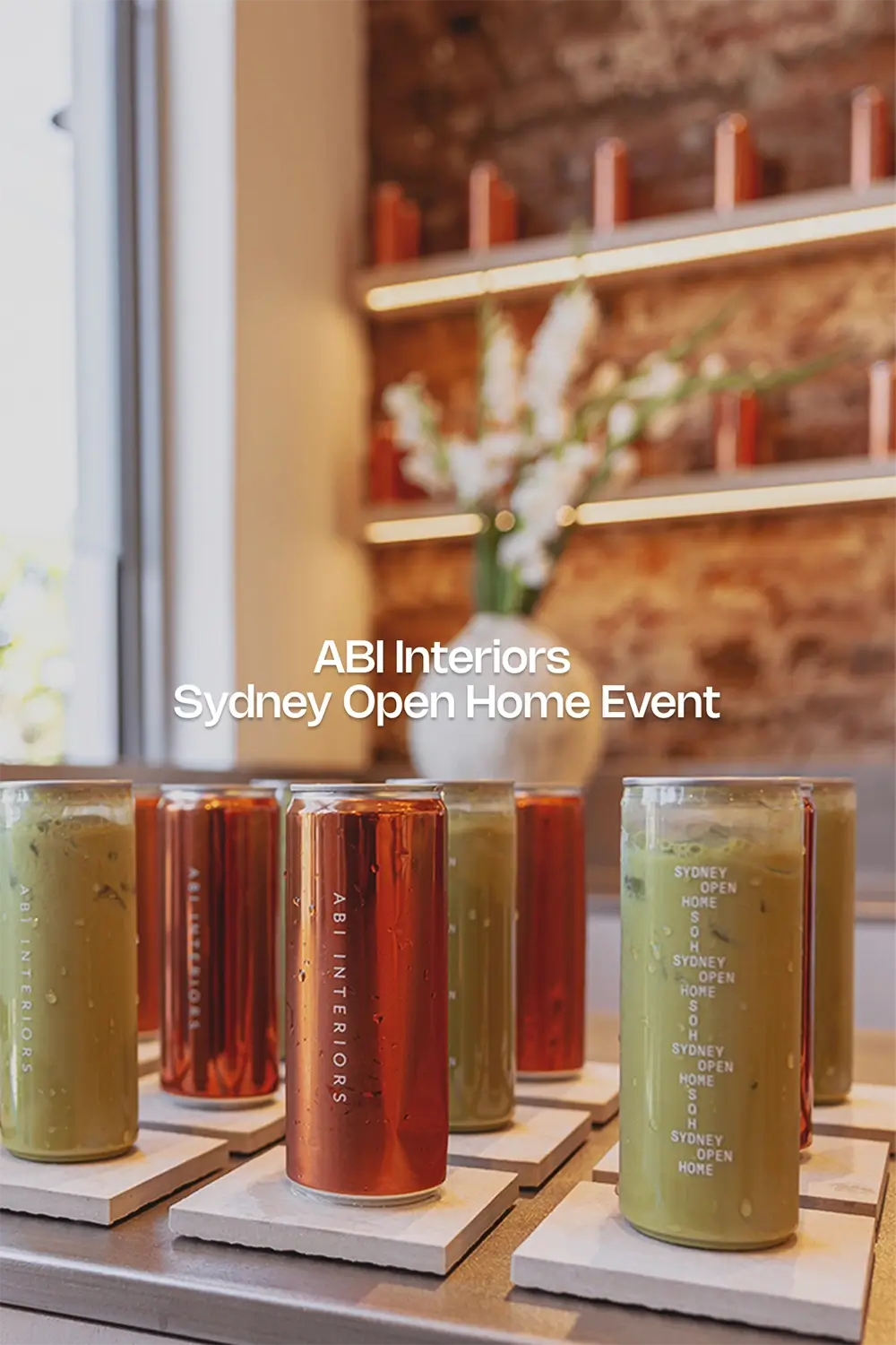 ABI Interiors Sydney showroom interior during launch event featuring contemporary fixtures, clean architectural lines, and styled product displays