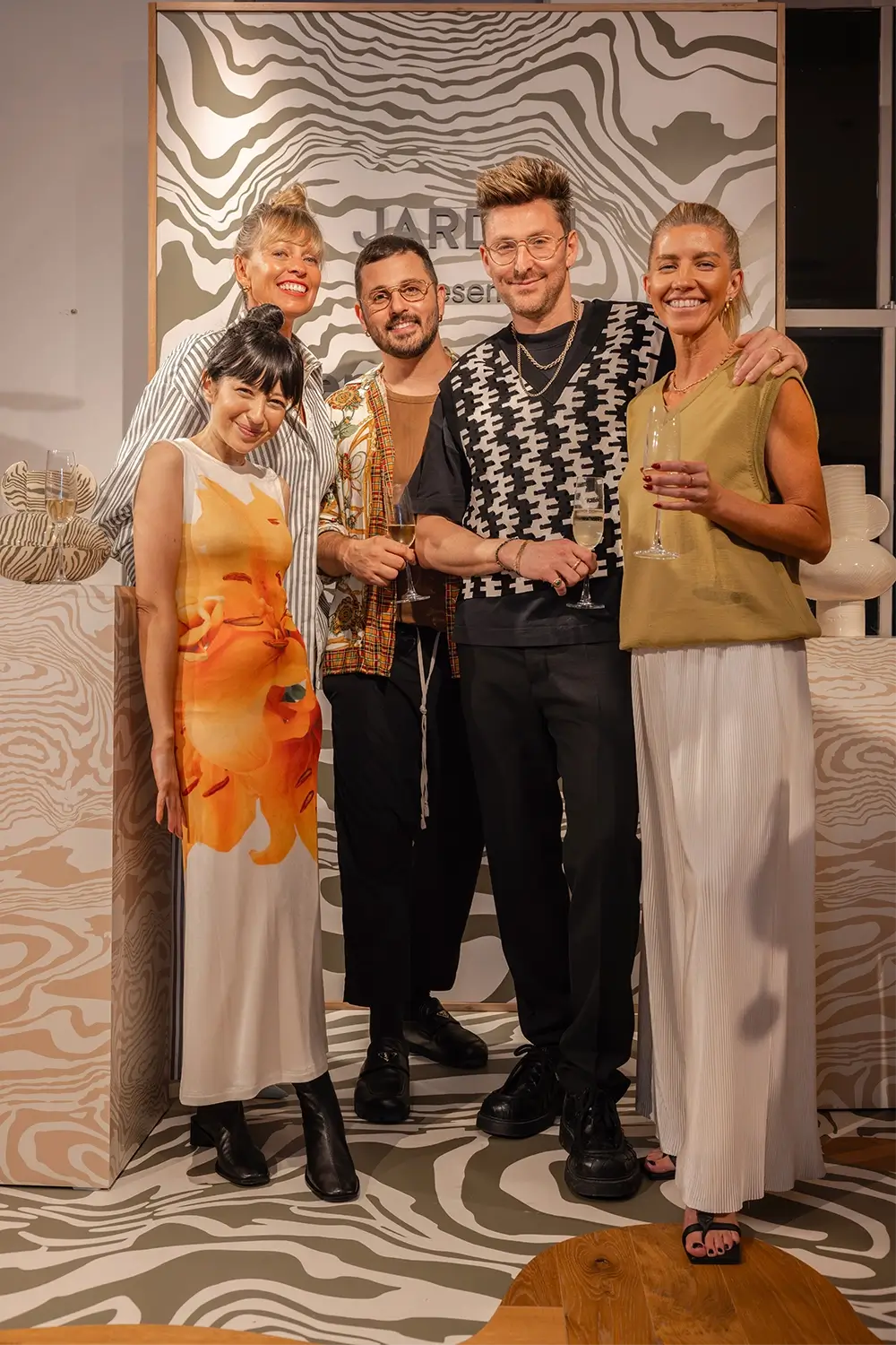 Jardan Furniture x Henry Holland ceramic collection launch at Jardan Sydney showroom, Paddington, featuring Nerikomi tableware and showroom event atmosphere, photographed by EDG Studios.
