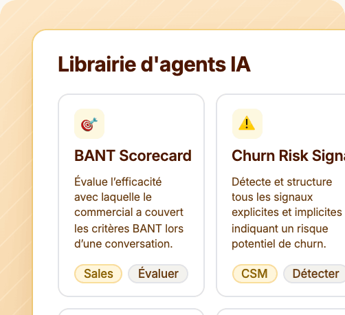 Aperçu de la librairie d'agents