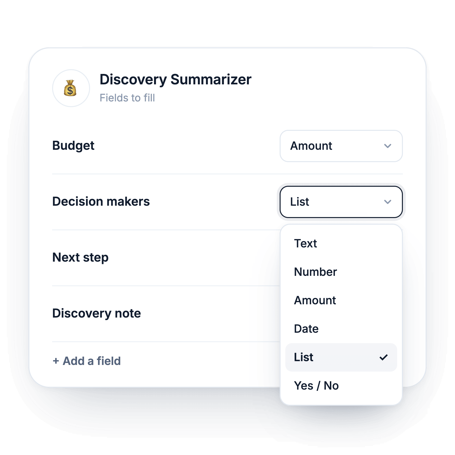 Choose the output format depending on your CRM