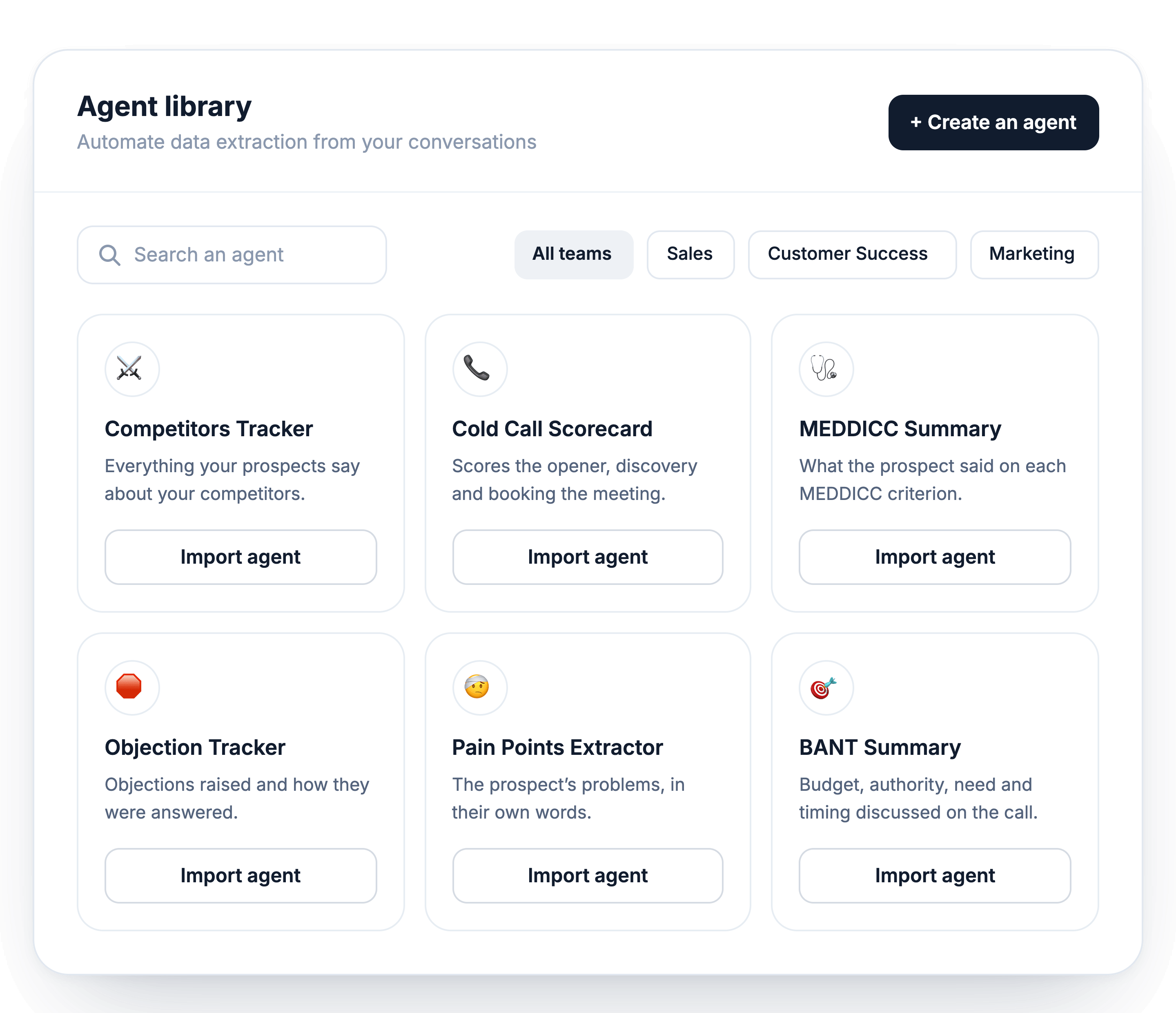 AI agents library