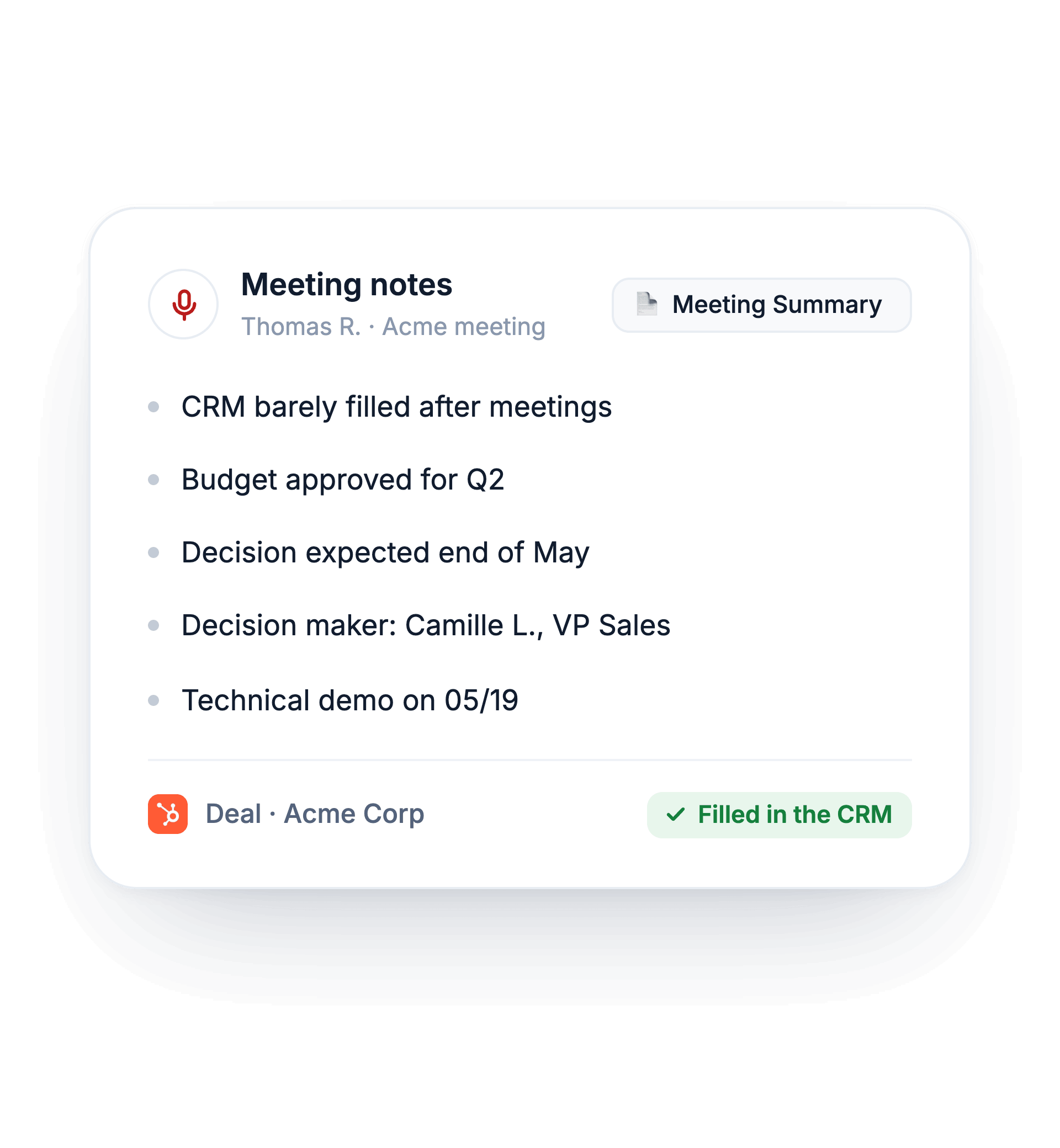 Meeting notes AI generated
