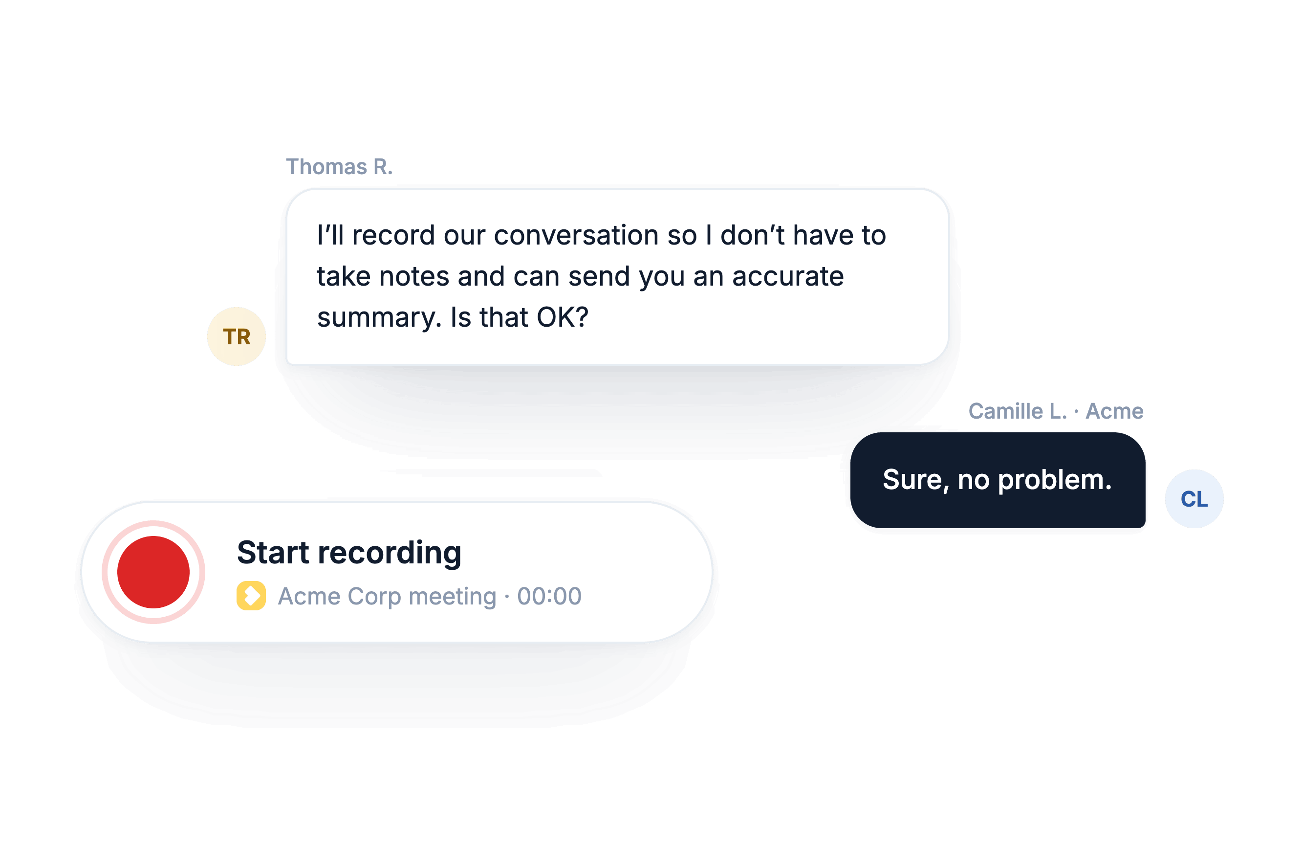 Ask for consent before recording meeting