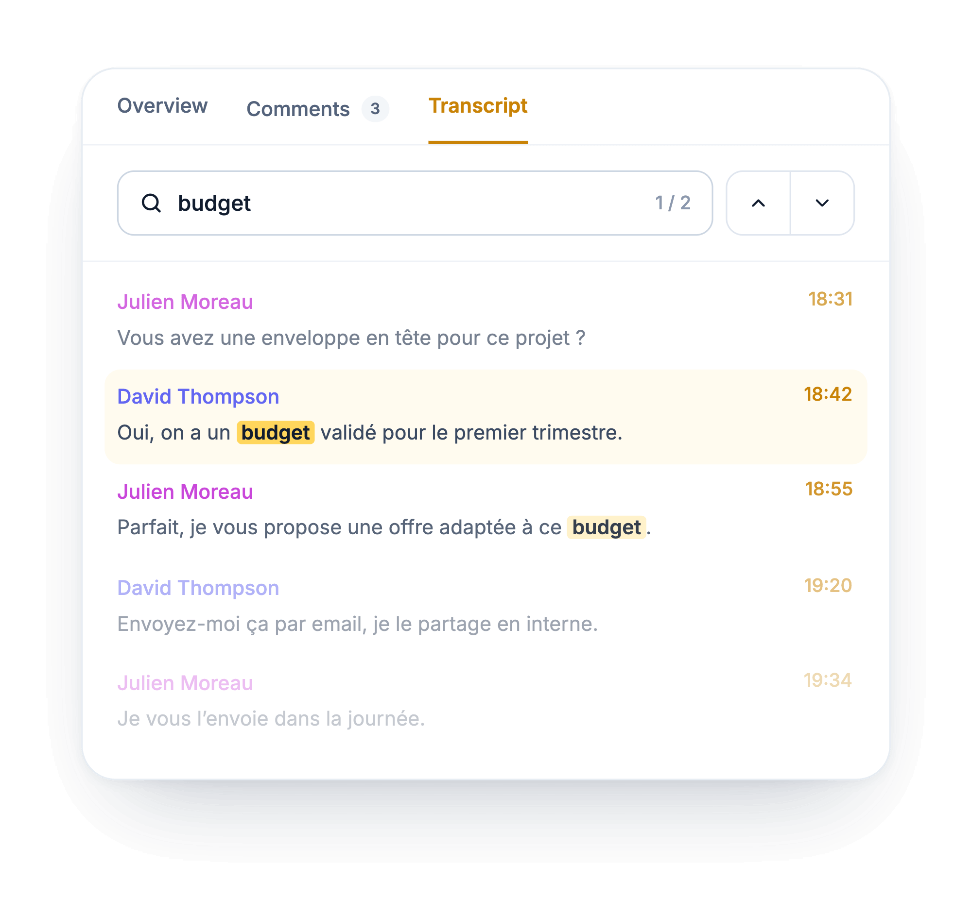 Retrouver une donnée depuis un enregistrement d'appel