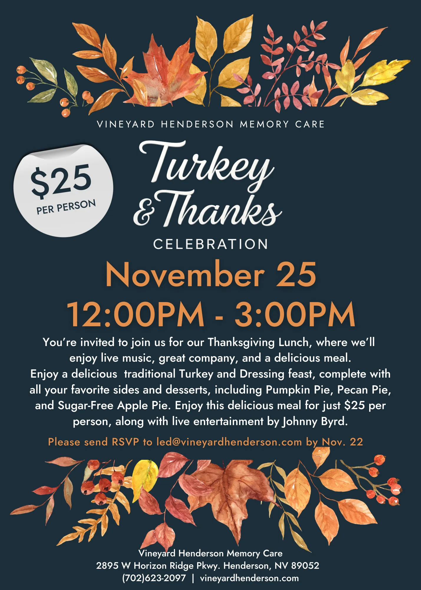 Thanksgiving Lunch at Vineyard Henderson Memory Care