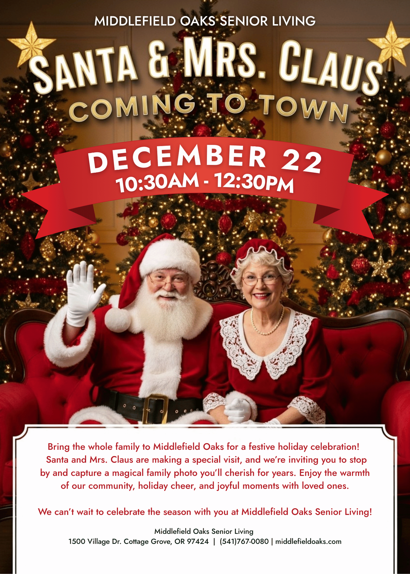 Santa is Coming to Middlefield Oaks