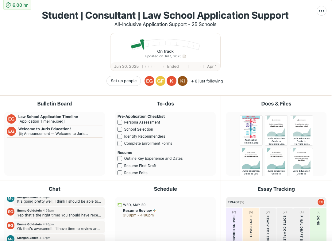 Image of Juris Education's student dashboard home page