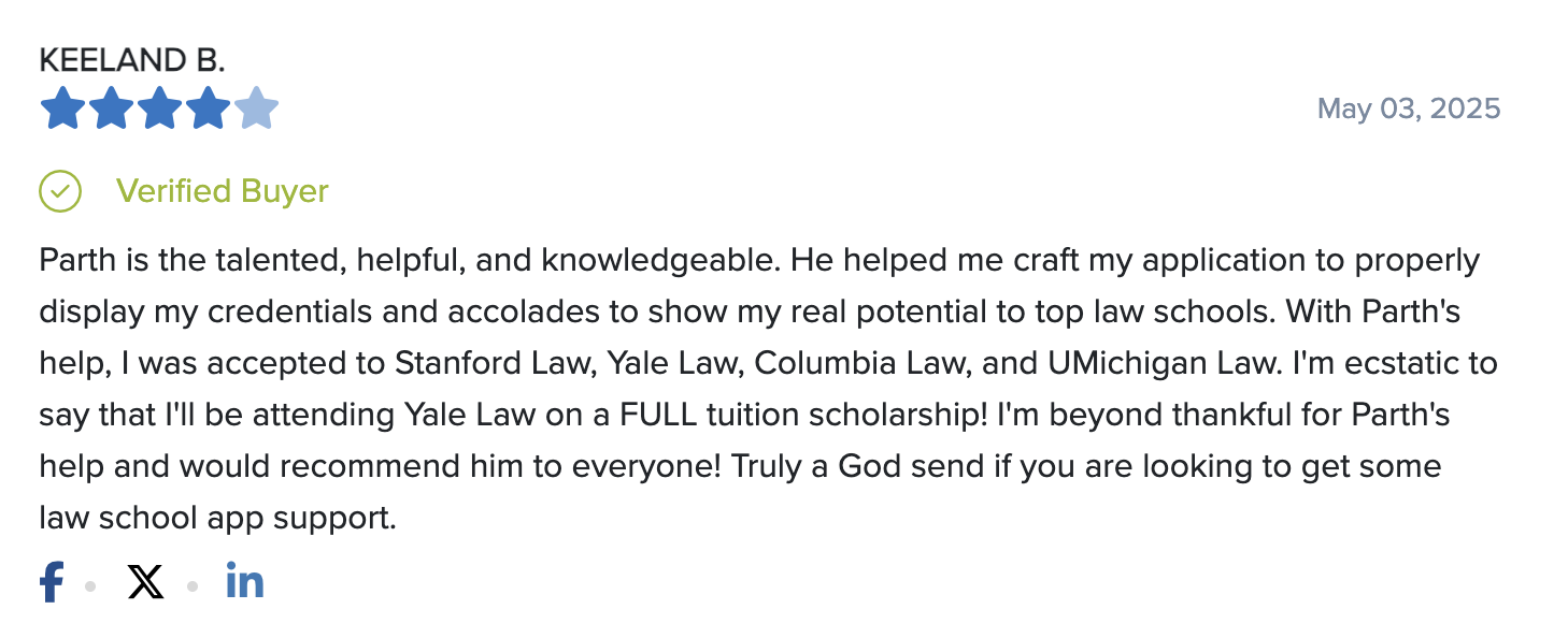 Screenshot of a student's review on RaveCapture