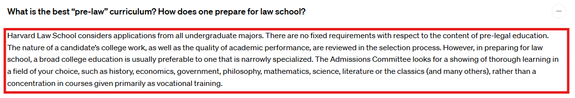 What Harvard Law School looks for in your pre-law coursework