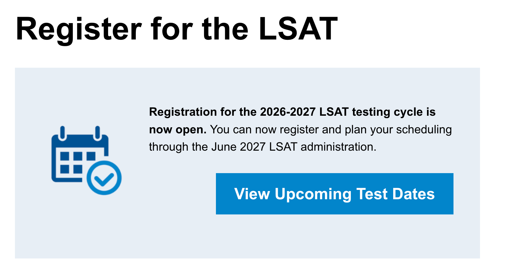 Screenshot of Creating or Log In to LSAC account