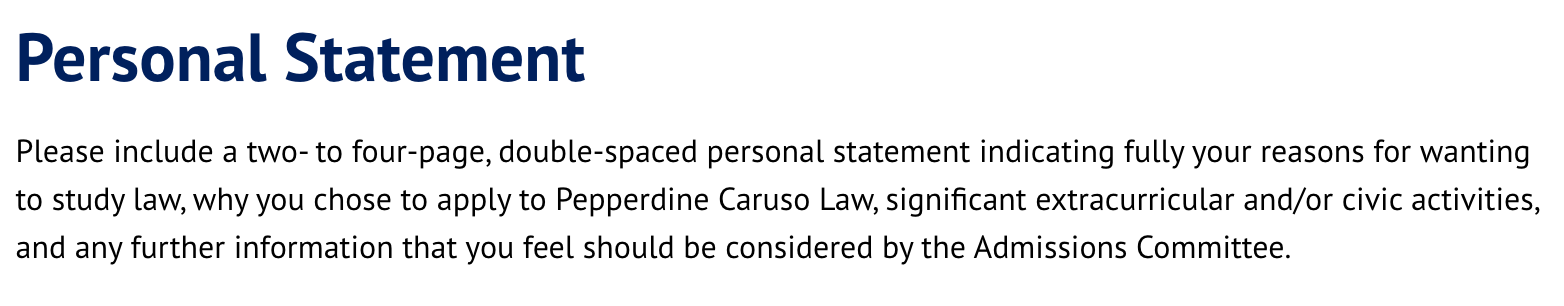 Image of Pepperine Personal Statement